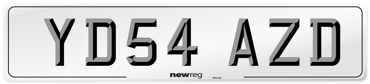 YD54 AZD Number Plate from New Reg